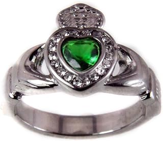 T12 Stainless Steel Claddagh Ring Irish Love Tradition Heart and Crown