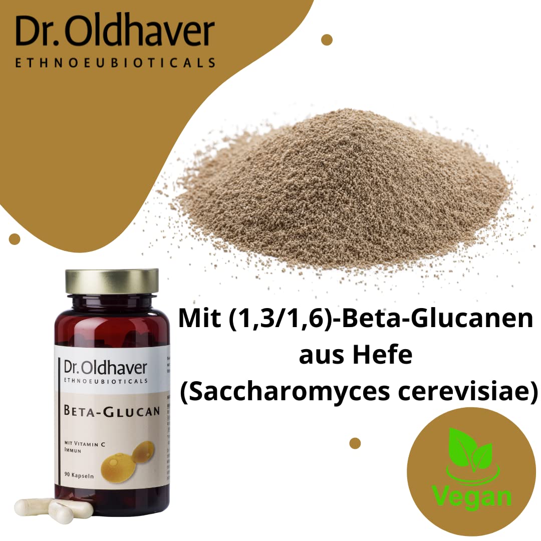 Dr. Oldhaver/Beta Glucan Vitamin C Immun/zur Unterstützung des Immunsystems/Beta-1,3/1,6-Glucan Kapseln/Acerola Extrakt / 90 Kapseln