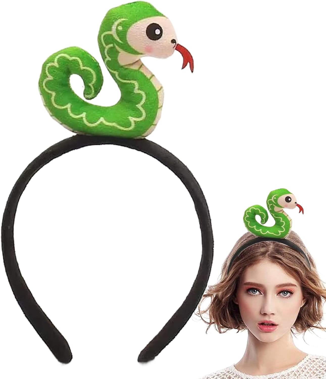 Year of the Snake Headband,Soft Cartoon Animal Headband - Unique Headdress Hair Accessories, 2025 Costume Photography Props