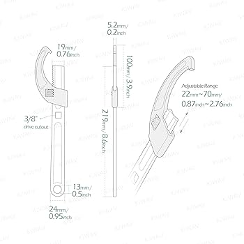 3Mi－Ki　1001 KiWAV Adjustable Steering Stem Wrench 22-75MM – Universal 2