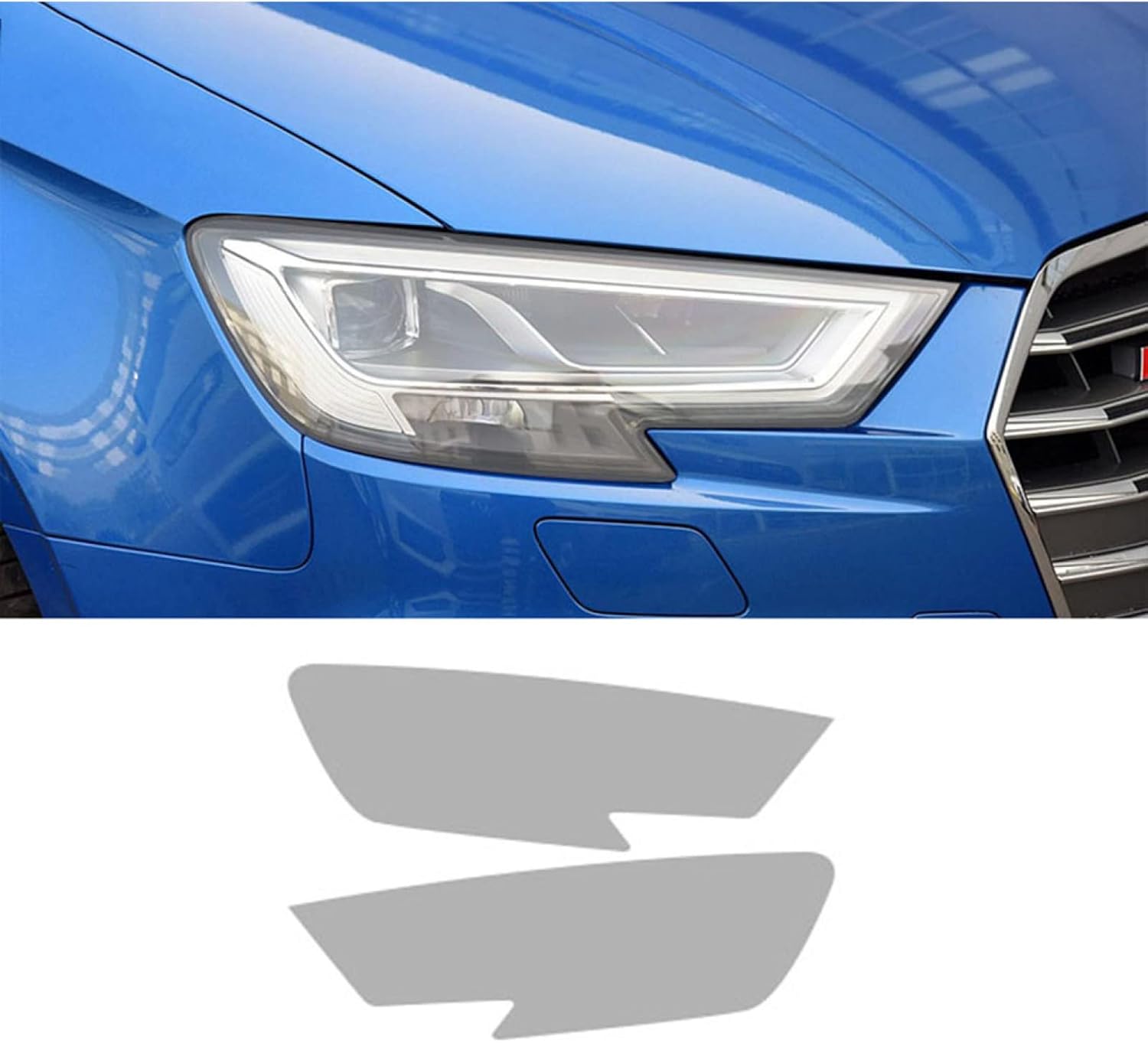 Car Headlight Protective Film for Audi A3 S3 RS3 8V Sportback 2013+, Black Transparent TPU Sticker,2017-2020 T