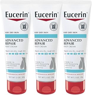 Eucerin Advanced Repair Foot Cream for Dry Feet and Heels, Repairs Very Dry, Rough Skin, Fragrance Free, Non Greasy, Fast ...