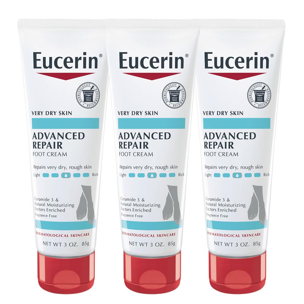 Eucerin Advanced Repair Foot Cream for Dry Feet and Heels Repairs Very Dry Rough Skin Fragrance Free Non