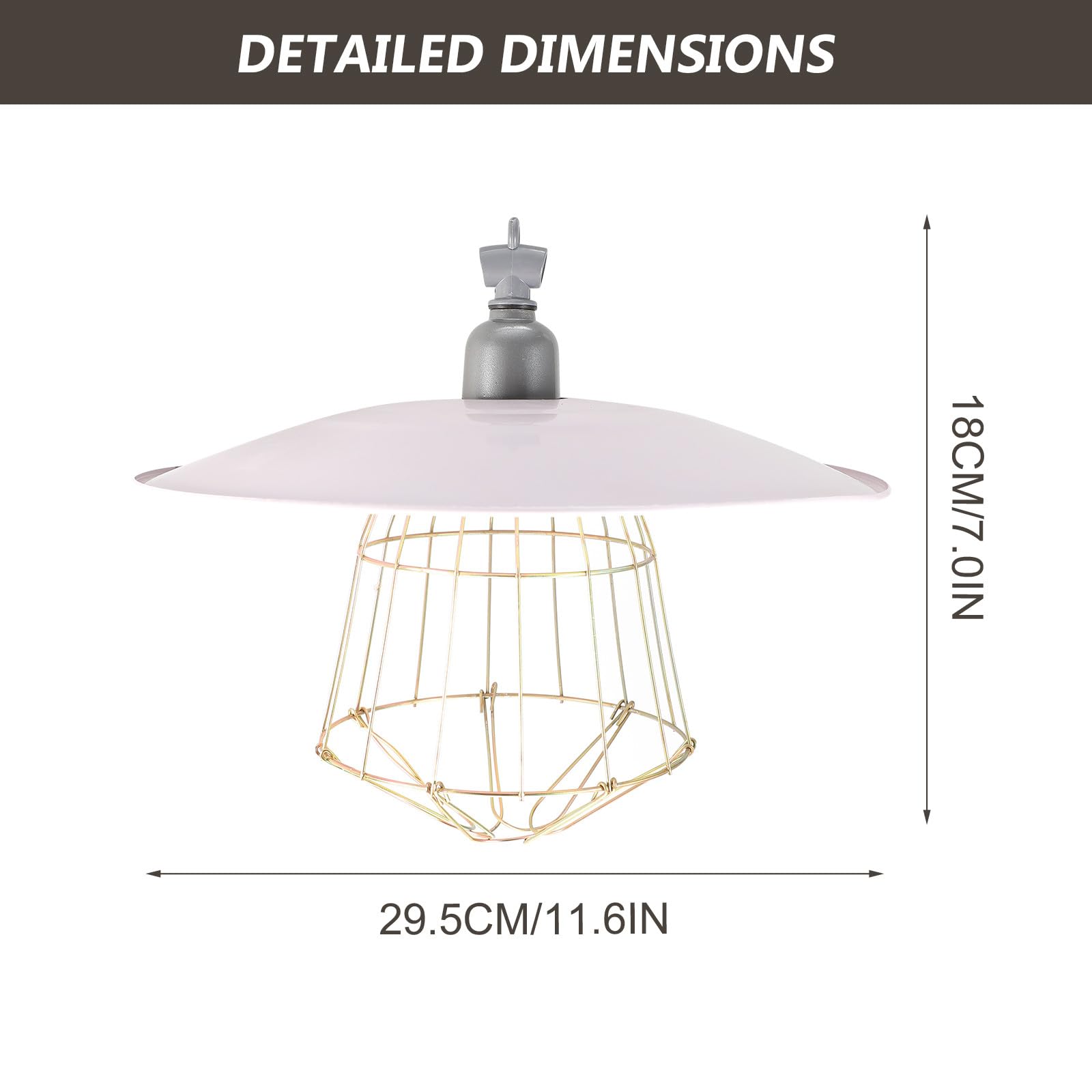 DOITOOL Sichere Vieh Heizlampe mit Metallgitter Schutzlampe für Kleintiere Stall Wärmelampe für Kalte Jahreszeiten