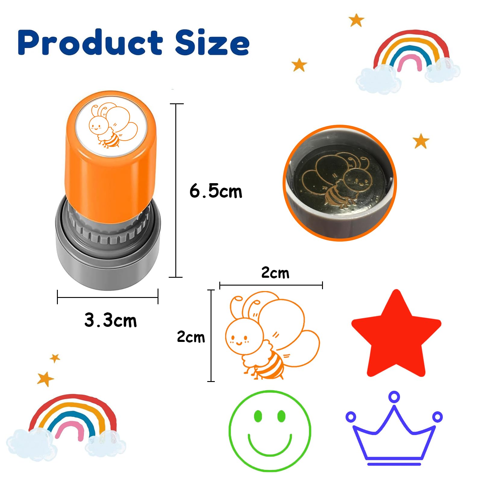 Set di 4 timbri autoinchiostranti per insegnanti, lode incoraggiamento bambini, punteggio per insegnanti, timbri motivazionali, timbri colorati dei cartoni animati, set di timbri per la ricompensa