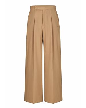 Arach Cloz 2025 Womens Wrinkle Free Wide Leg Dress Pants Pleated Loose Palazzo Pants Business Casual Outfits Ankle