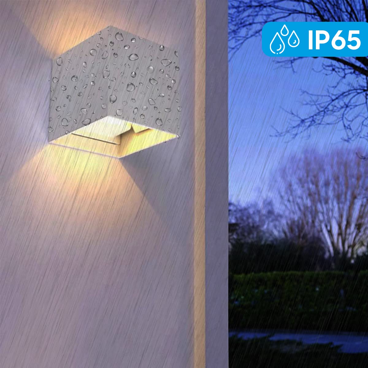 APPLIQUE LED CUBO CON ANGOLO LUCE REGOLABILE UP DOWN BIANCO MODERNO