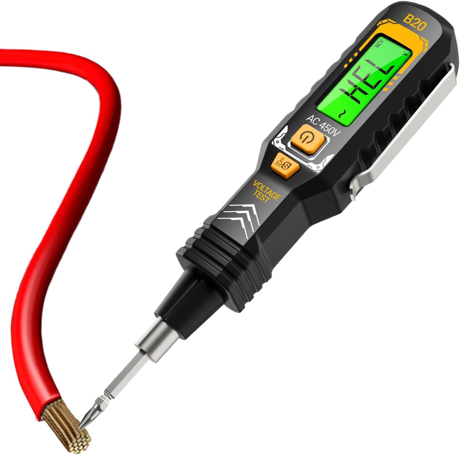 Voltage Tester - Double-Head Electrical Outlet Voltage Detector | High-Accuracy Circuit Breaker Finder with LED Light, Heavy-Duty Portable Electrician Tools for Electrical Engineering