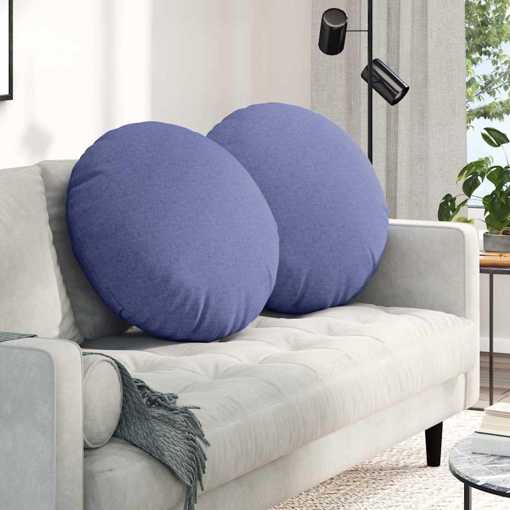 Coussin d'assise rond bleu jean pour un salon ou une chambre cocooning