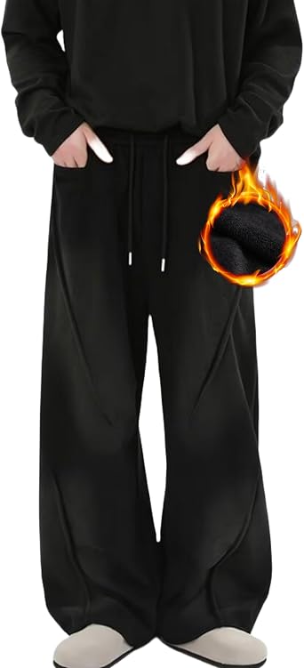 FCOOLYEET Mens Baggy Pants Y2k Track Pants Athletic Workout Joggers Pants Open Bottom Sweatpants for Men