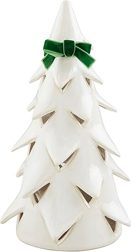 Mud Pie Árbol de Navidad blanco, 10 12 pulgadas x 4 34 pulgadas de diámetro, mediano