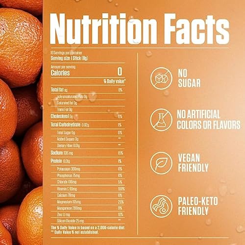 Rejoy Sugar Free Electrolytes Powder Packets - Keto Paleo Hydration Supplement Drink Mix, Organic Ingredients, 1000 Mg Electrolytes, (10 Count) (Tangerine) #TOP7