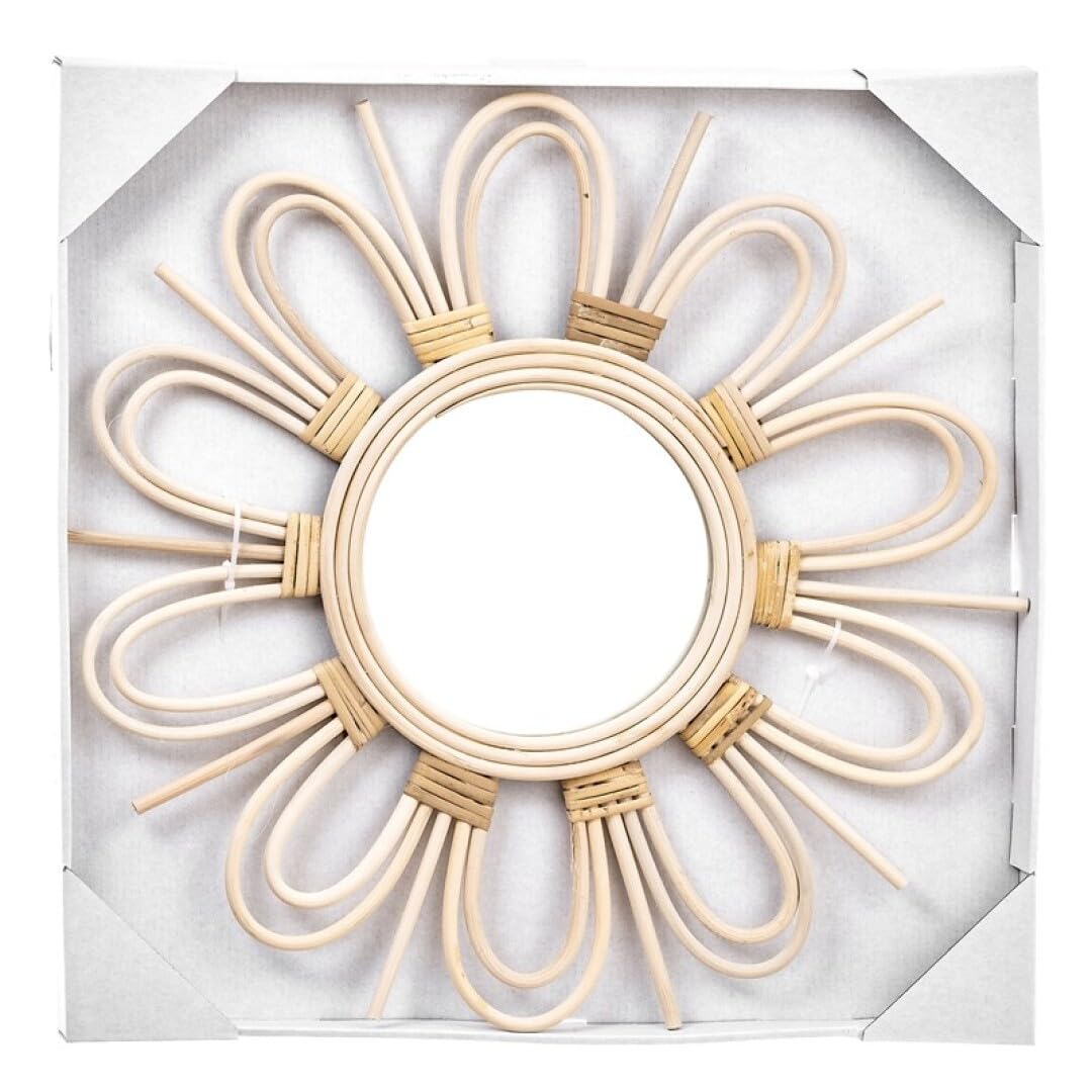Espejos de Pared Ratan Natural de Ø50 cm para Dormitorio (Flor 50 cm)