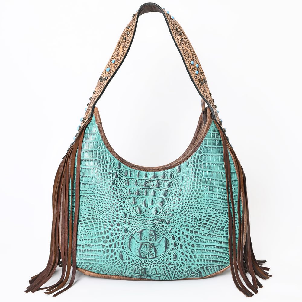American Darling Hobo Crocodile Embossed Genuine Leather Western Women Bag | Handbag Purse | Leather Hobo Bag | Hobo Bags for Women | Hobo Purse | Cute Hobo Bag