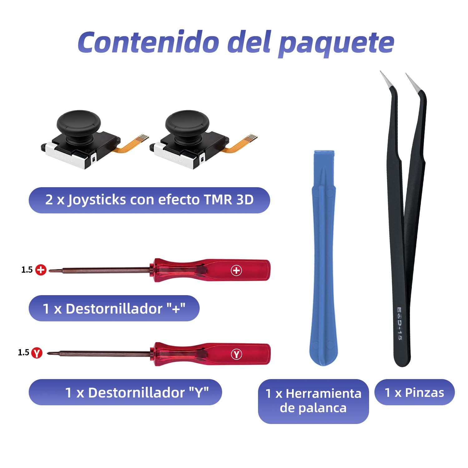 Switch Joystick Reemplazo TMR 3D Analog Joycon para NS Switch/Switch OLED Joycon/Switch Lite con Kit de Herramientas de Reparación - Pas pour Switch 2