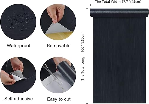 Miniatura 10 de CHIHUT Papel adhesivo de acero inoxidable para electrodomésticos de cocina, impermeable, color gris metálico, papel tapiz autoadhesivo de vinilo de