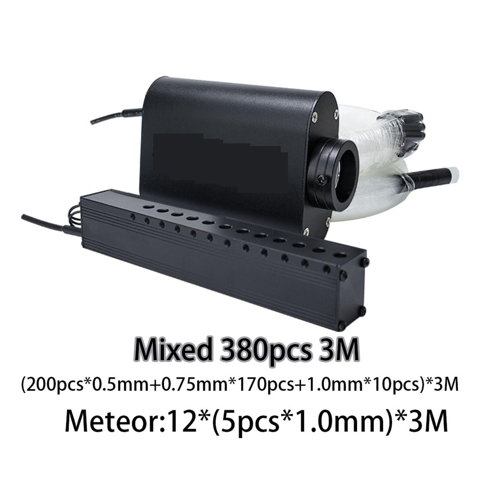 16W RGBW Meteor Led Samochód Starry Sky Light Dach Gwiazda Lampki Nocne Wnętrze Auta Światłowód Gwiazda Zestawy Oświetlenia Sufitowego Z(Mixd 380pcs 3M)