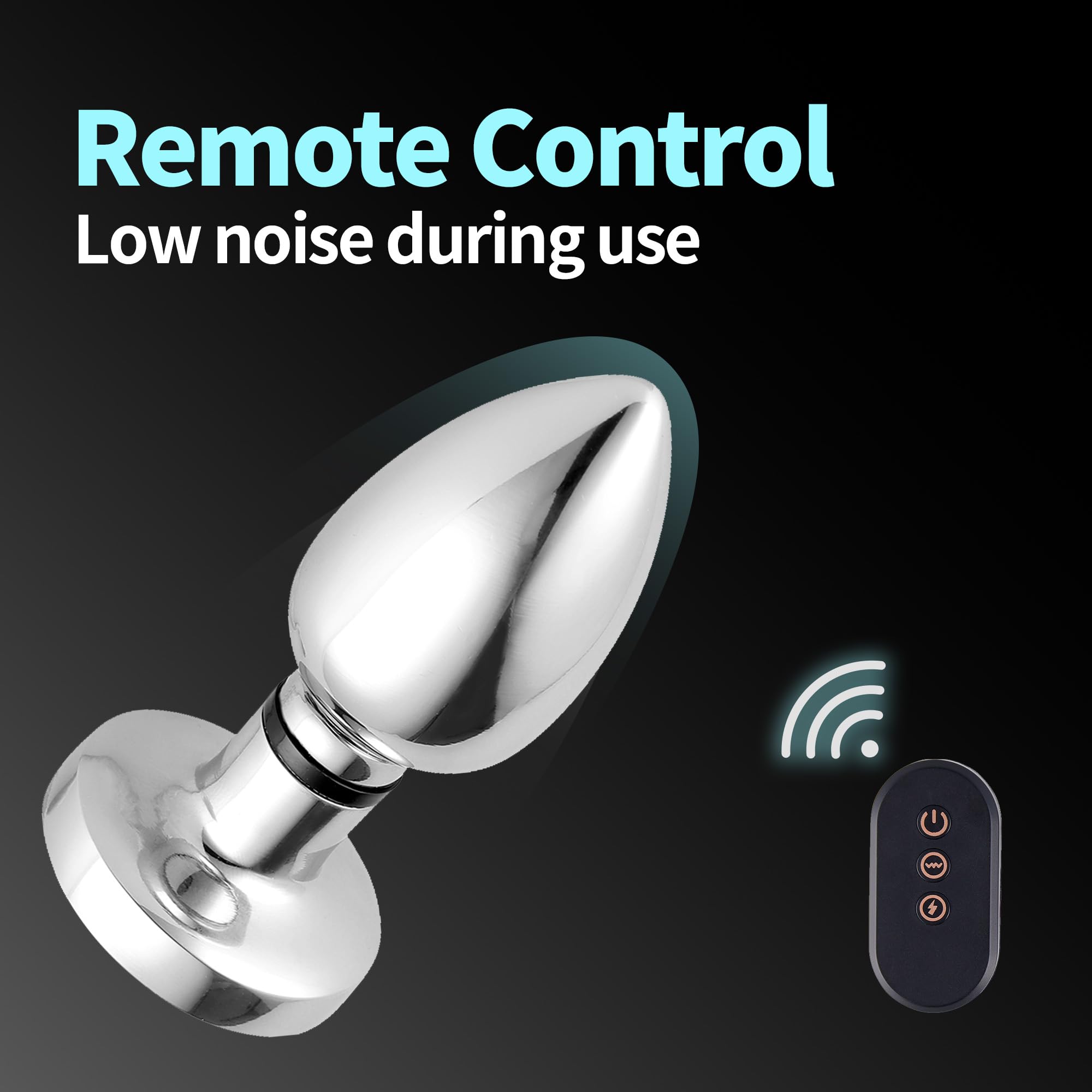Plug Anal Fiche avec 10 Modes de Vibration et 10 Modes de Choc Electrique Acier Inoxydable Plug Anus Électrique Avec Télécommande Butt Plug Sex Toys (Taille S)