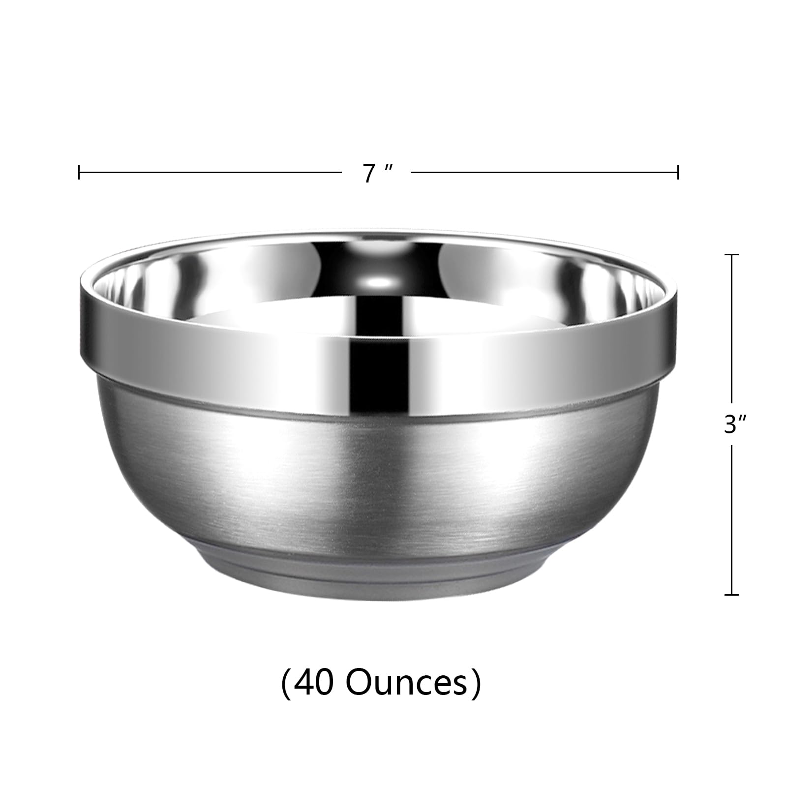 Yalin Set of 2 Heat Insulated Stainless Steel Bowls, SUS 304, Double Walled Multipurpose Metal Mixing Bowls - Image 3