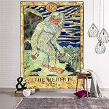 KHKJ Tarot hängende Wandteppiche Sun Star Moon Tapisserie Hippie Wandbehang Decke Wand Teppich Yoga Matte Wohnkultur A2 150x130cm