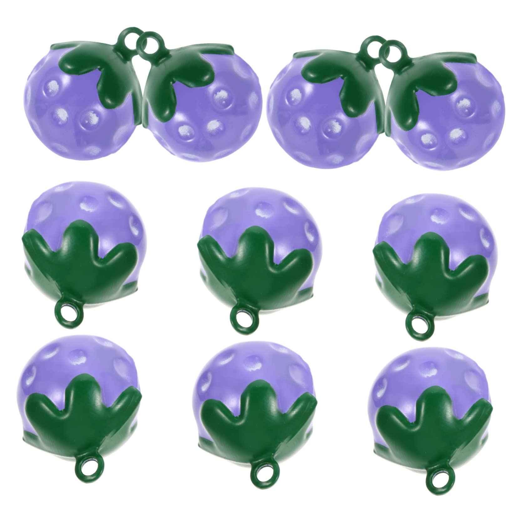 20 Pcs Copper Halloween Accessories Strawberry Charms Sheep Bell Goat Bells Pendant Charm Bags, 2x1.7cmx4pcs, Copper Faux Leather, copper No Gemstone