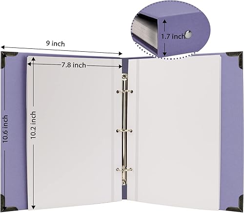 Miniatura 6 de Vienrose Álbum de fotos autoadhesivo de 40 páginas, tapa dura, 3 anillos, álbumes de fotos para niños, boda, bebé, familia, color morado