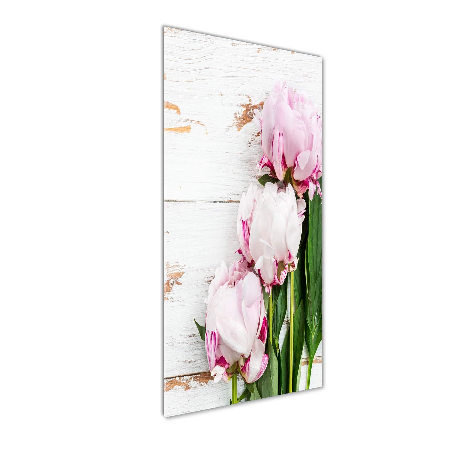 Mural art fleurs pivoines tableau acrylique 50x125 incassable pour salon