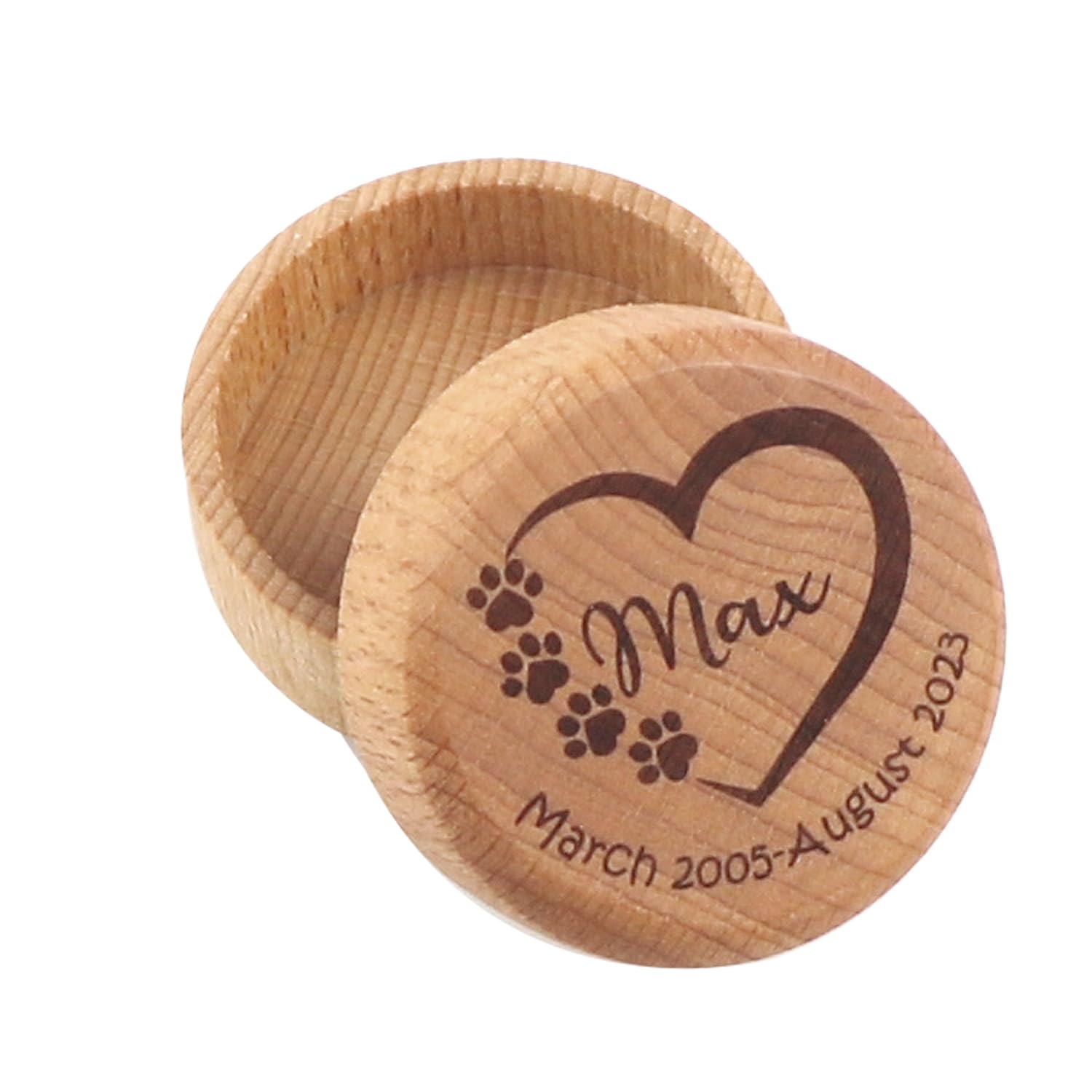 free-space Wooden Pet Memorial Box Carved Souvenir Box Fur Keep Sake Gift For Lost Pet (Cutom Pet Name) — image 1