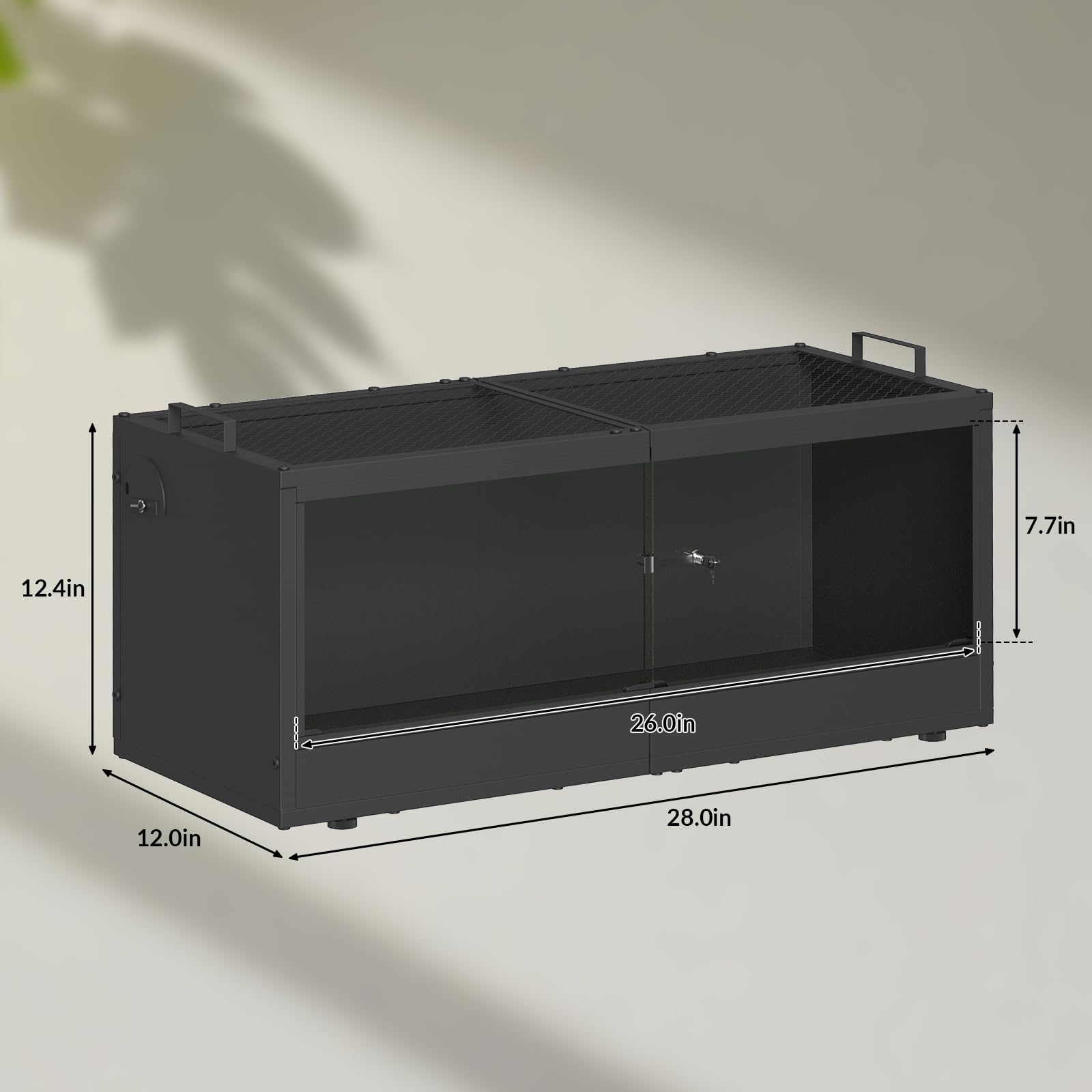 YBING Terrario per rettili da 20 galloni, serbatoio drago barbuto con porta in vetro, serbatoio per rettili con apertura frontale, 71,1 x 30,5 x 30,5 cm, struttura in metallo, habitat per gechi
