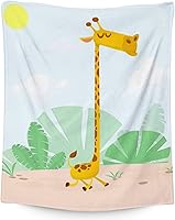 Vista 12 de Manta de jirafa para regalar – Manta estética de jirafa de 40 x 50 pulgadas, mantas de felpa suave y mullida naranja para sofá