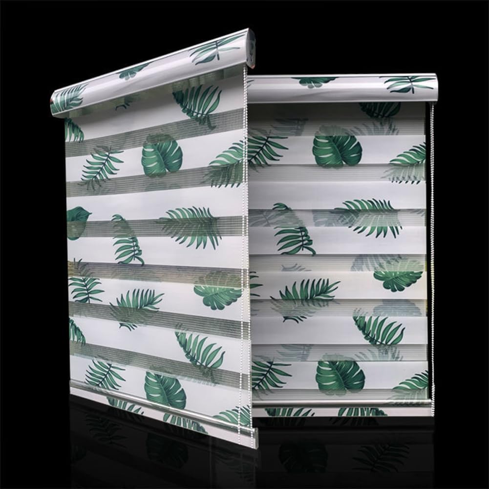 Day and Night Roller Blind Zebra Window Blinds,Light Filtering Privacy Window Screen Roller Shade for Bedroom Bathroom,Dual Layer Zebra Roller Blind (White,170x170cm)