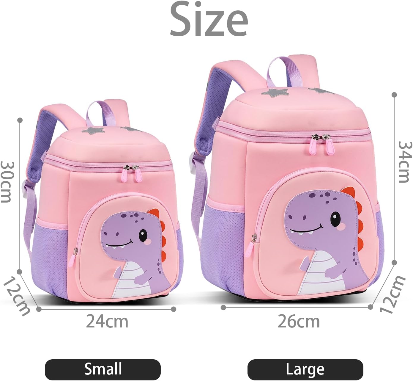 kids schoolbag with diving fabric and breathable pads - lightweight reflective backpack for boys and girls (pink, Large) - Image 4