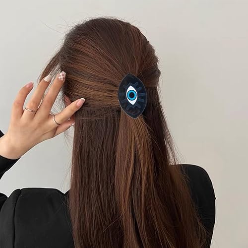 Miniatura 4 de Yuthsona 6 pinzas para el cabello retro de ojo azul, pinzas para el cabello de la suerte, pinzas para el cabello pequeñas antideslizantes para