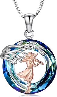 Sport/Music Necklace for Women 925 Sterling Silver Crystal Pendant Tree of Life Jewelry Gifts for Sport Players