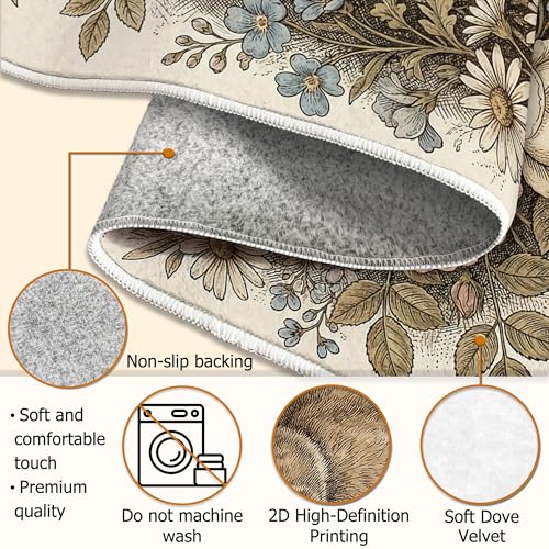 Tapis de couloir esthétique au design rustique et rose - 7