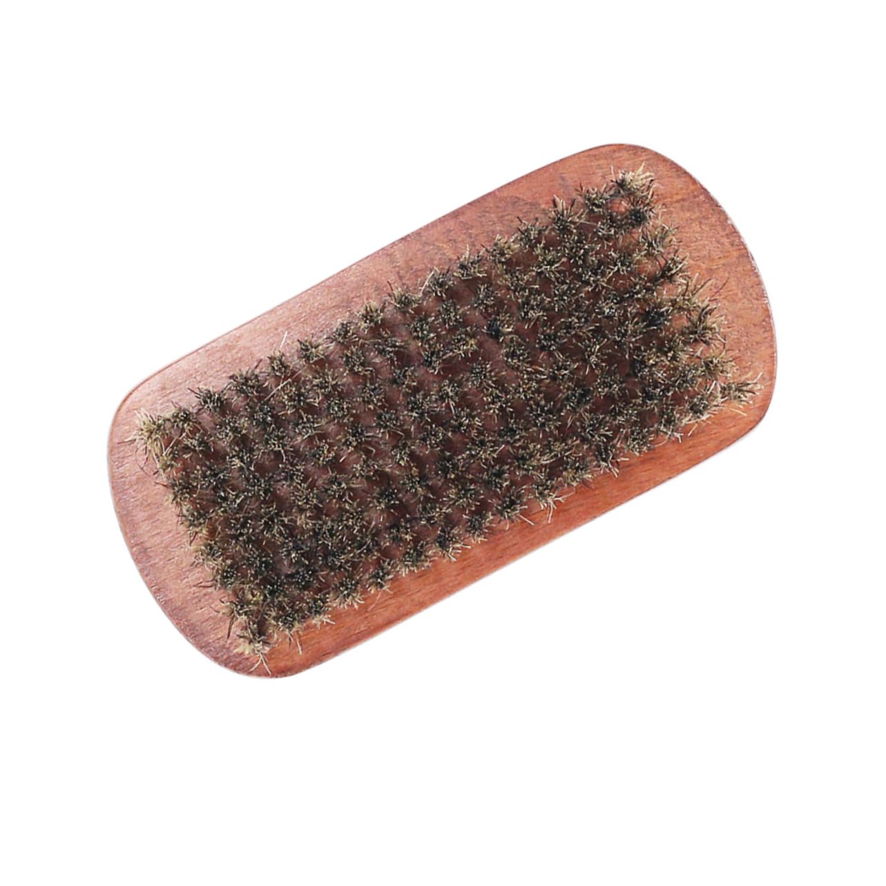 PLAFOPE Curved Beard Cleaning Brush with Handle Brown Beard Brush for Men Essential Beard Care Accessory for Grooming and Maintenance