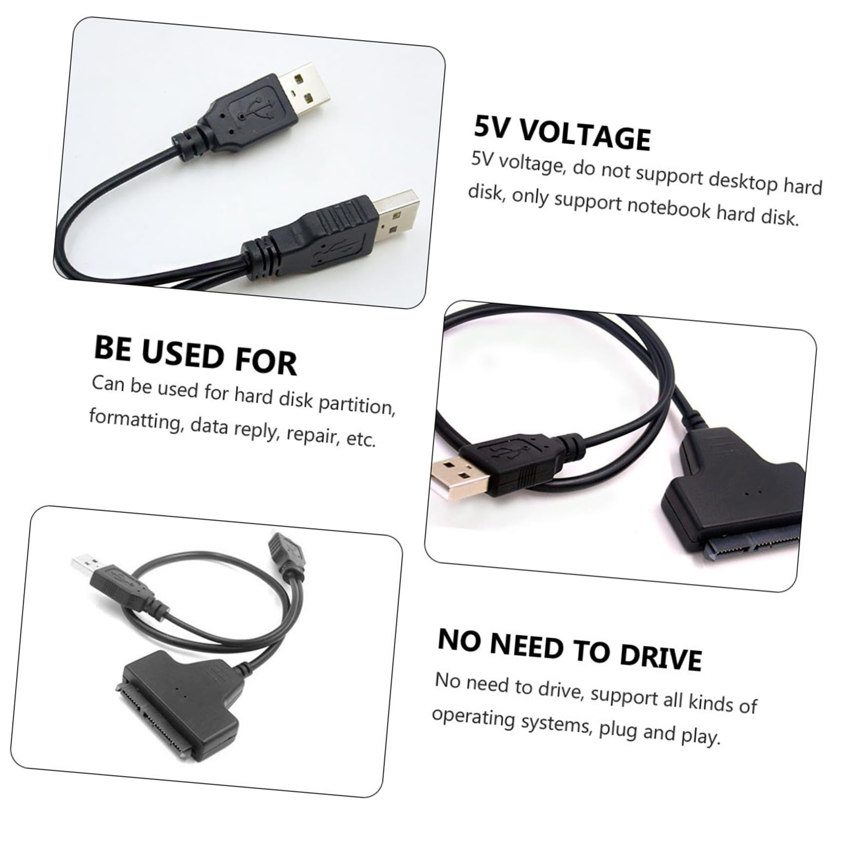 Hemobllo 6pezzi Usb Usb Per Hard Disk Accessorio Per Trasferimento Facile Compatibile Hard Disk Trasmissione Stabile e Duratura