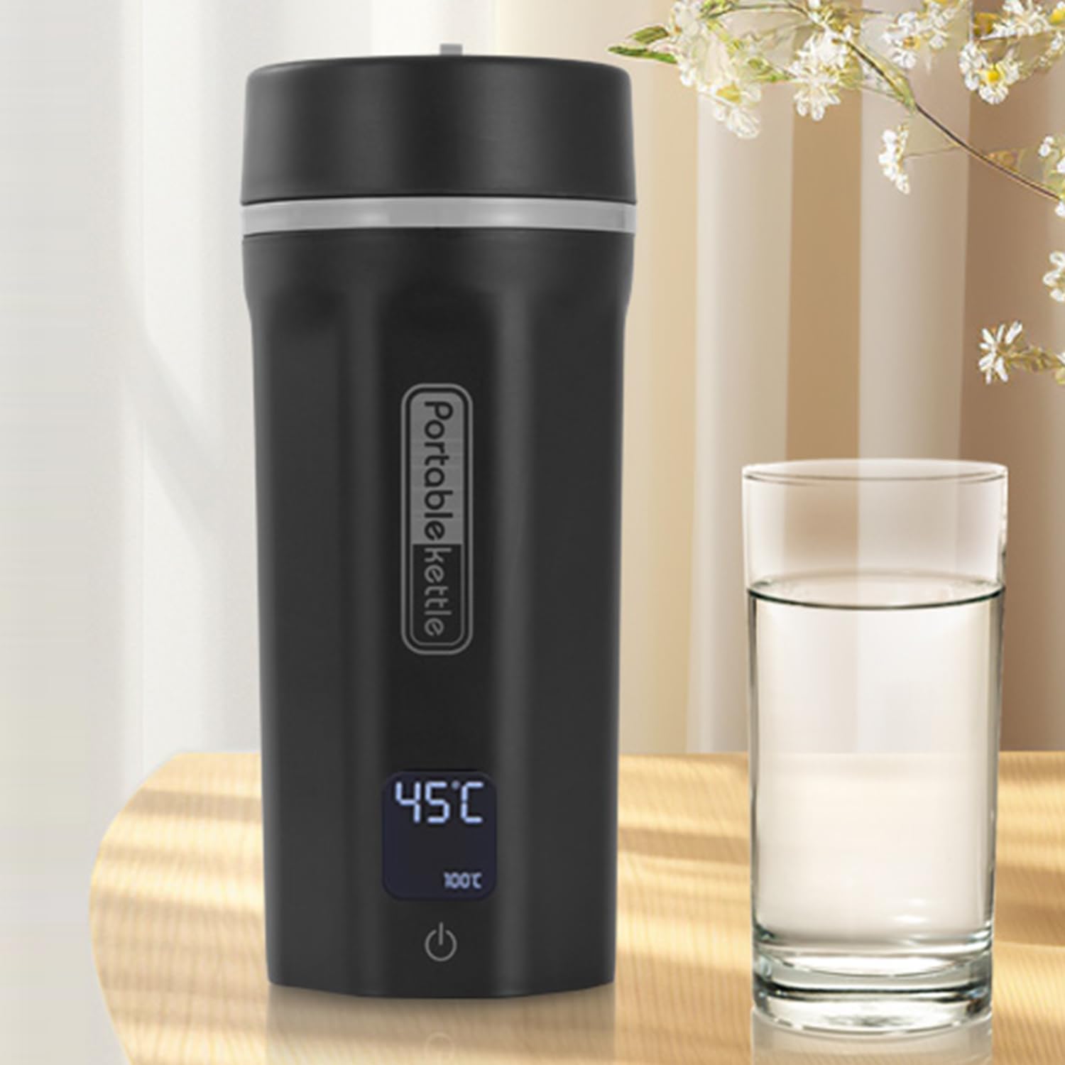 「45℃～100℃の6階段温度調節」 MACOLAUDER 電気ケトル 水筒型ケトル 6分沸騰 550ml大容量 お湯が沸かせるやかん 保温カップ 電気ポット 304ステンレス ミニ 400Ｗ消費電力 一人用 液晶温度表示 旅行