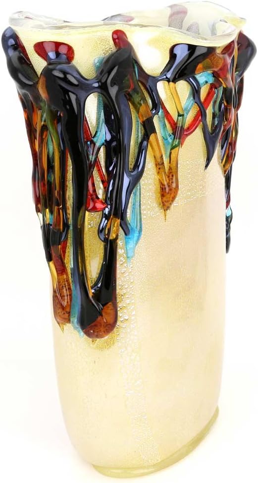 Glass Of Venice Murano Glass Picasso Head Vase 15 Inch Tall. Abstract Art Blown Glass Vase for Home Decor Centerpiece Room Decoration Made in Venice, Italy.