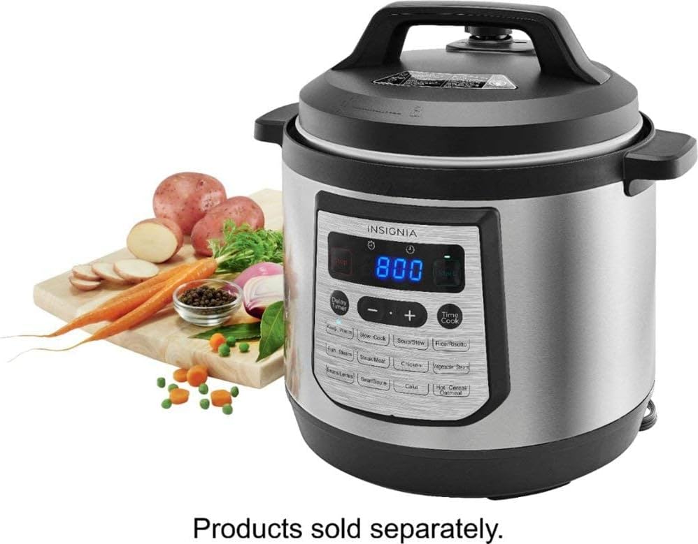 Insignia- 8-Quart Multi-Function Pressure Cooker - Stainless Steel