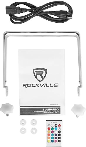 Miniatura 8 de Rockville Best PAR 60 White 54W RGBWA+UV Wash Par Light, DMX inalámbrico, batería recargable, control remoto incluido, hasta 18 horas de duración de