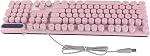 Gaming Keyboard,USB Round 104 Keys Typewriter Style Mechanical Wired Computer Keyboard with Backlit Fodable Feet Multimedia Keys Wired Keyboard for Desktop Laptop (Pink)