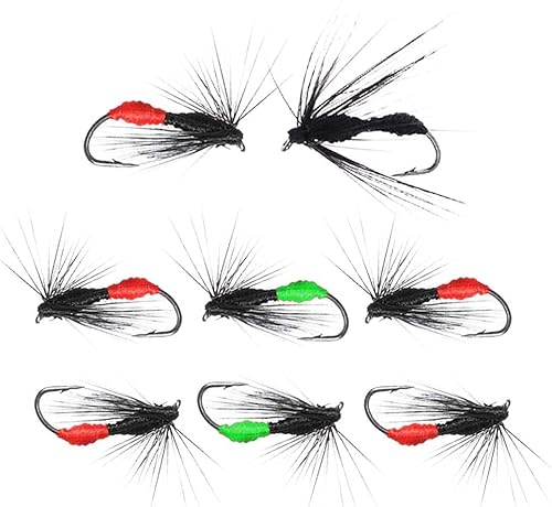 Miniatura 13 de Kit surtido de moscas de pesca con mosca, 40/72/102 piezas, señuelos de pesca con mosca con caja para lubina, trucha, salmón, pesca, moscas Kit