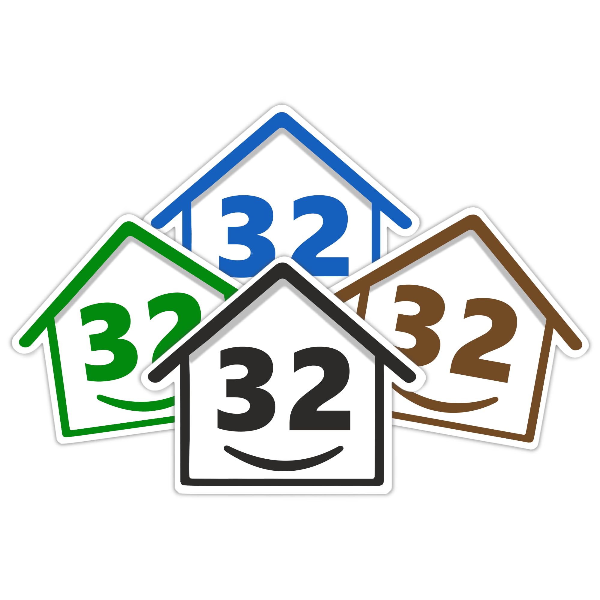4 x Bin Numbers for Wheelie Bins, 1-99, 15cm ‘Happy House’ Colour Design Dustbin Stickers, Easy Application Stick On Number Stickers - Weatherproof Self Adhesive Vinyl – Blue, Black, Green, Brown (25) — view 81