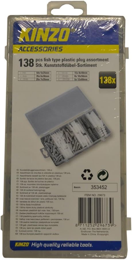 KINZO 871125229673 Assortment Fish Type Plastic Plug