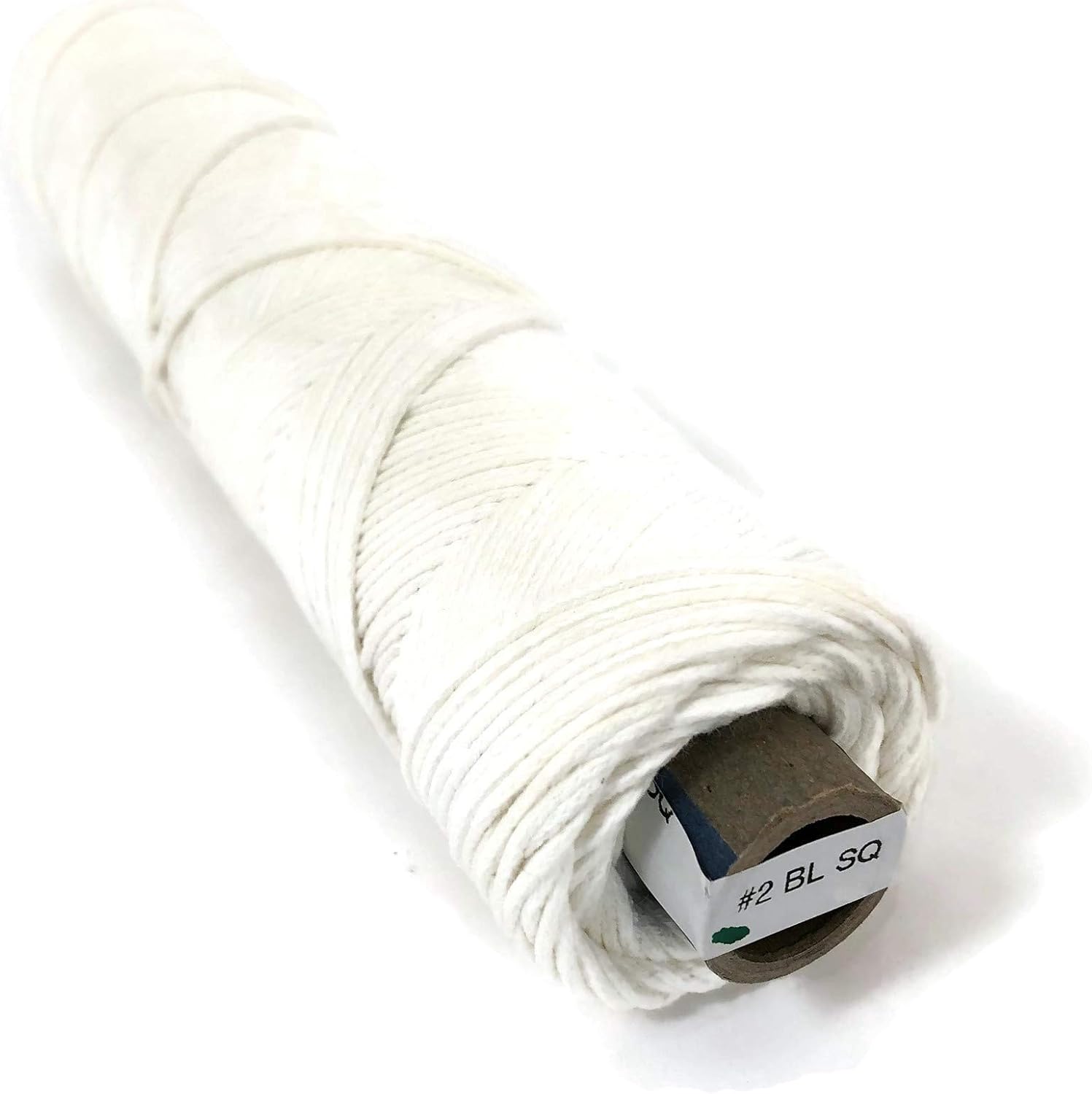 220 Foot Spool (Approx. 73 Yards) - #2 Cotton Square Braid Candle Wick - 100% Cotton Candle Wick - Unprimed and Lead-Free - Made in The USA