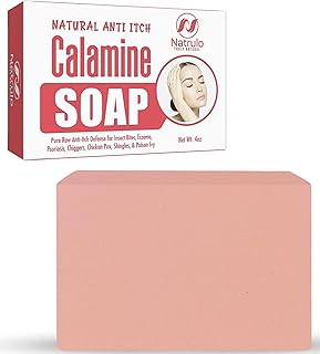 Natural Instant Itch Relief Soap Bar - Calming Calamine Soap for Itchy Skin, Bug Insect Mosquito or Ant Bite, Eczema, Pois...