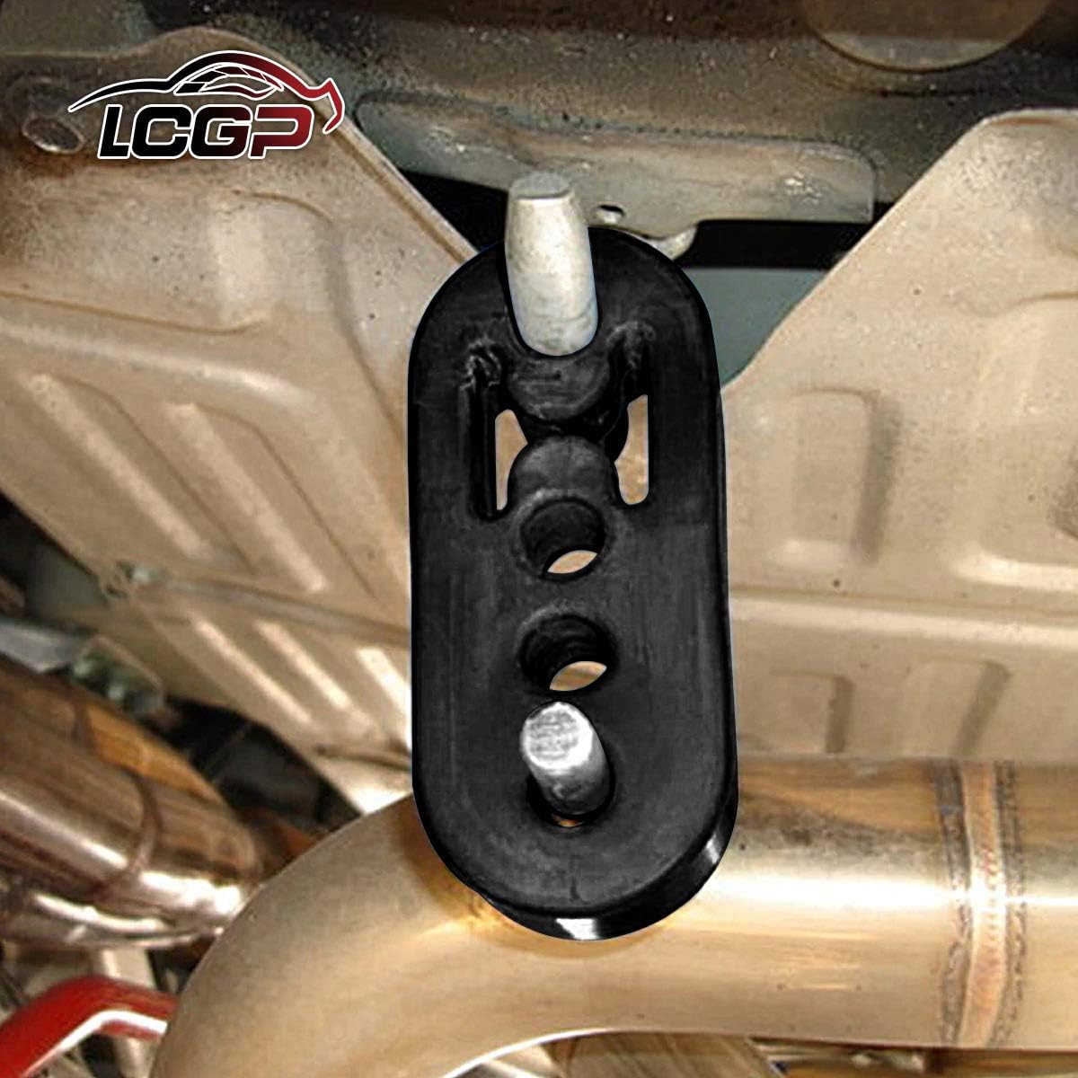 LCGP Exhaust Rubber Hanger, Universal Muffler Bushing Compatible with F150 Dodge Toyota Mustang RAV4, 4 Holes 4PCS, Hole Diameter 0.55”