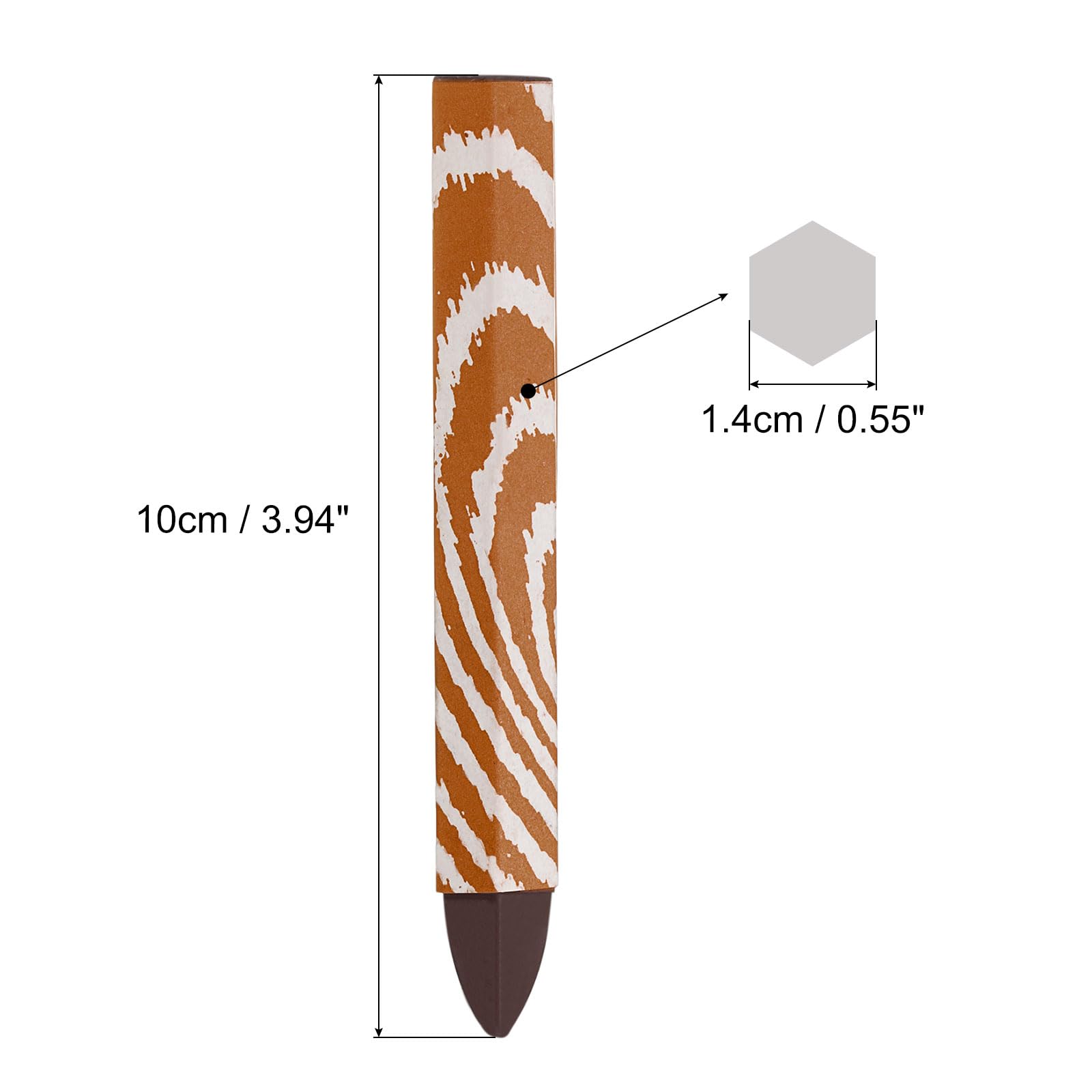 PATIKIL Lumber Marking Crayons, 18 Pack 4"x0.55" Hex Wax Tire Marker Crayons Dark Brown - Image 2
