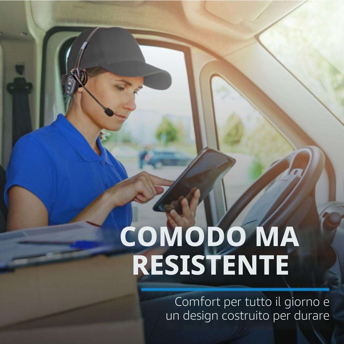 BlueParrott M300-XT SE Mono - Cuffie wireless Bluetooth con qualità delle chiamate migliorata per telefoni cellulari, cancellazione del rumore dell'80% con tecnologia a 2 microfoni, ideali per